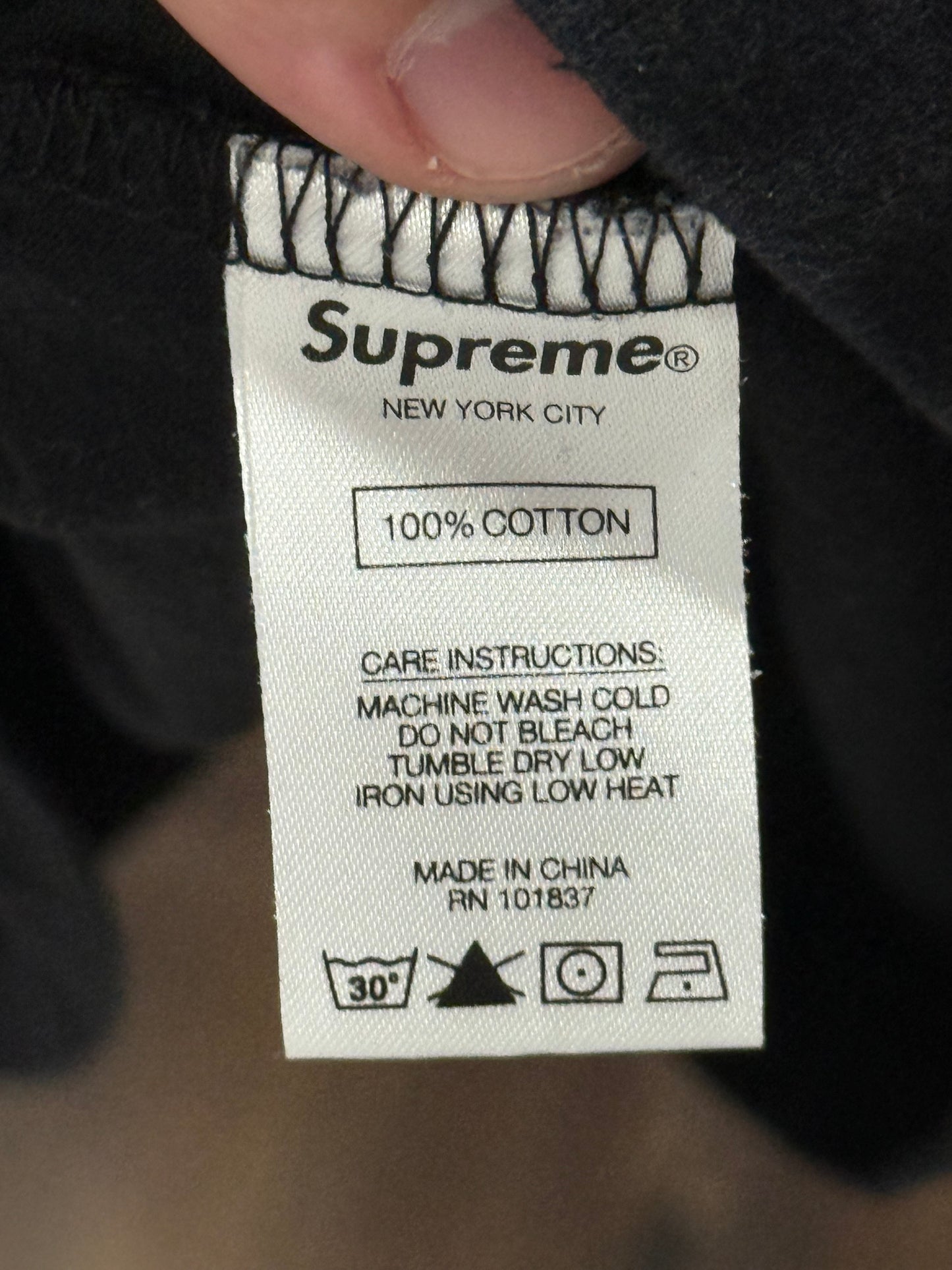 Supreme Flags Embroidered L/S Tee Black
