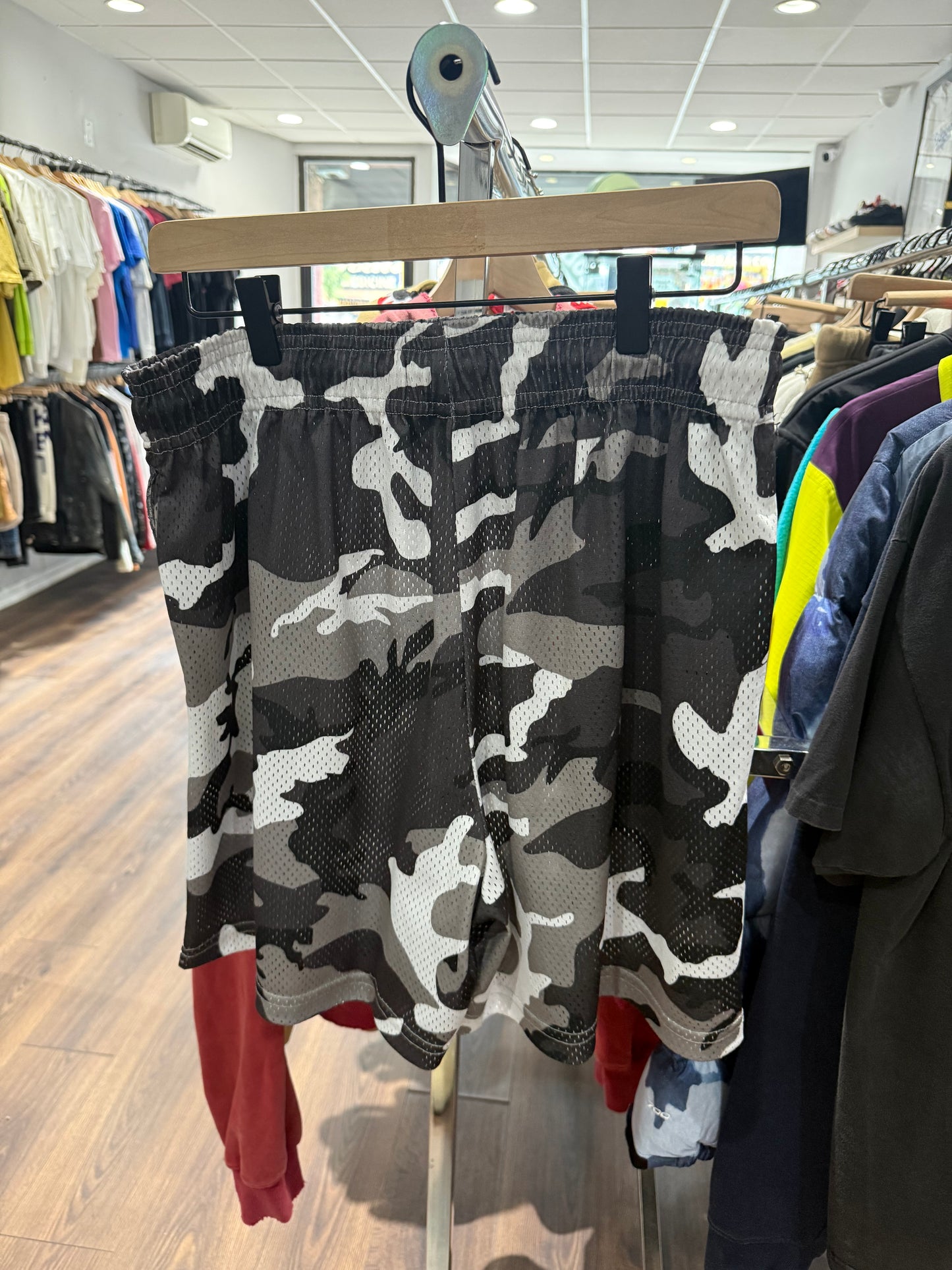 EE White/Black Camo Shorts