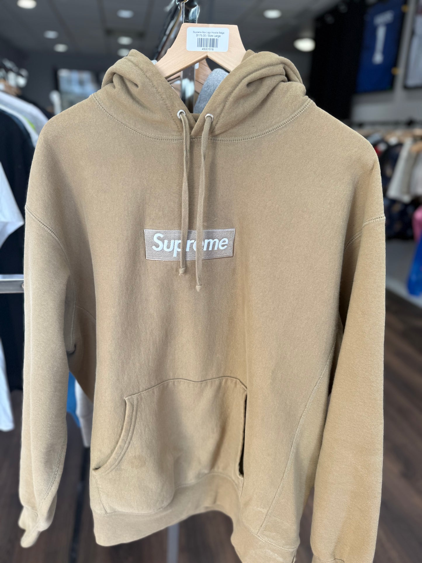 Supreme Box Logo Hoodie Sand