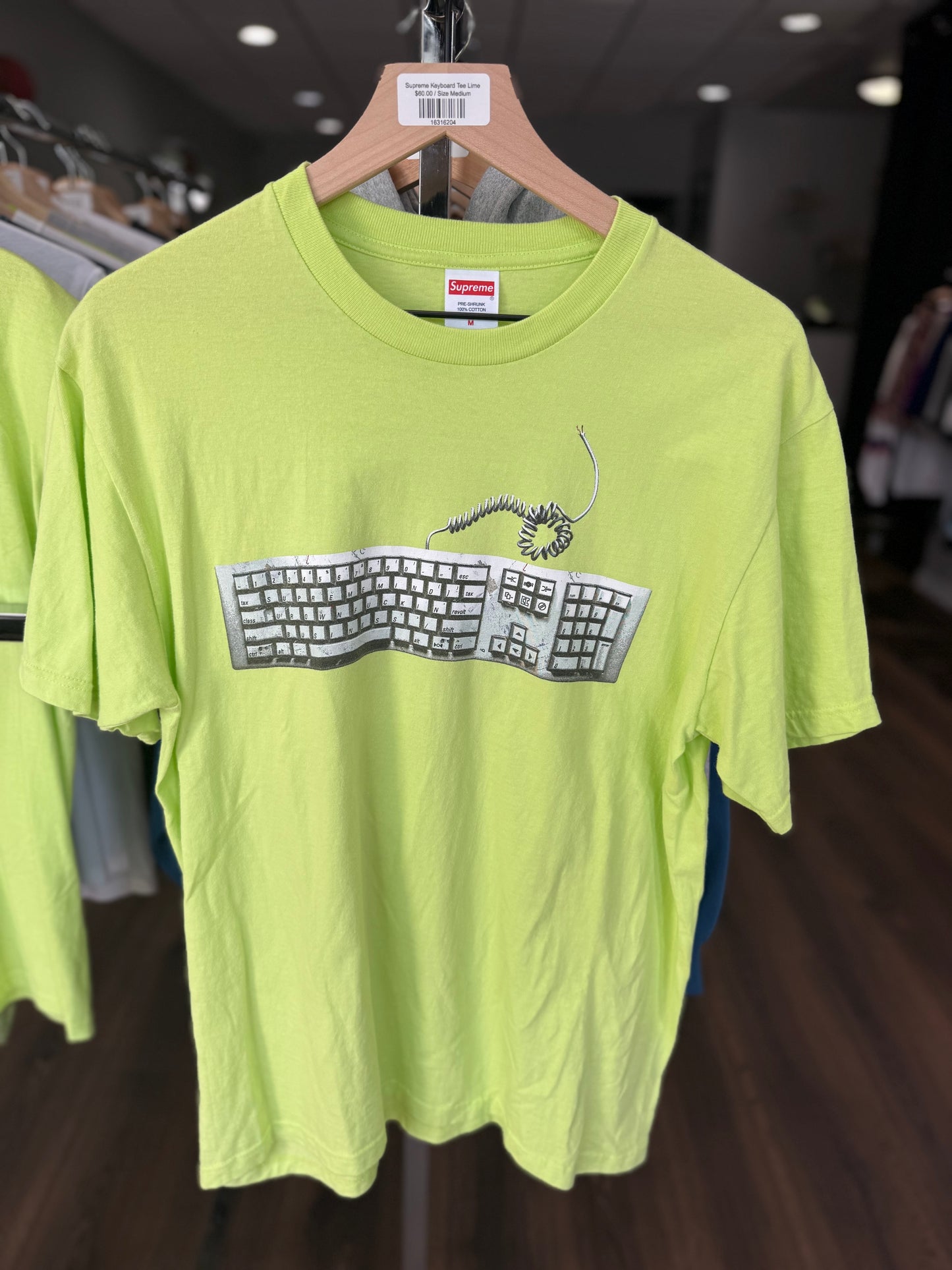 Supreme Keyboard Tee Lime