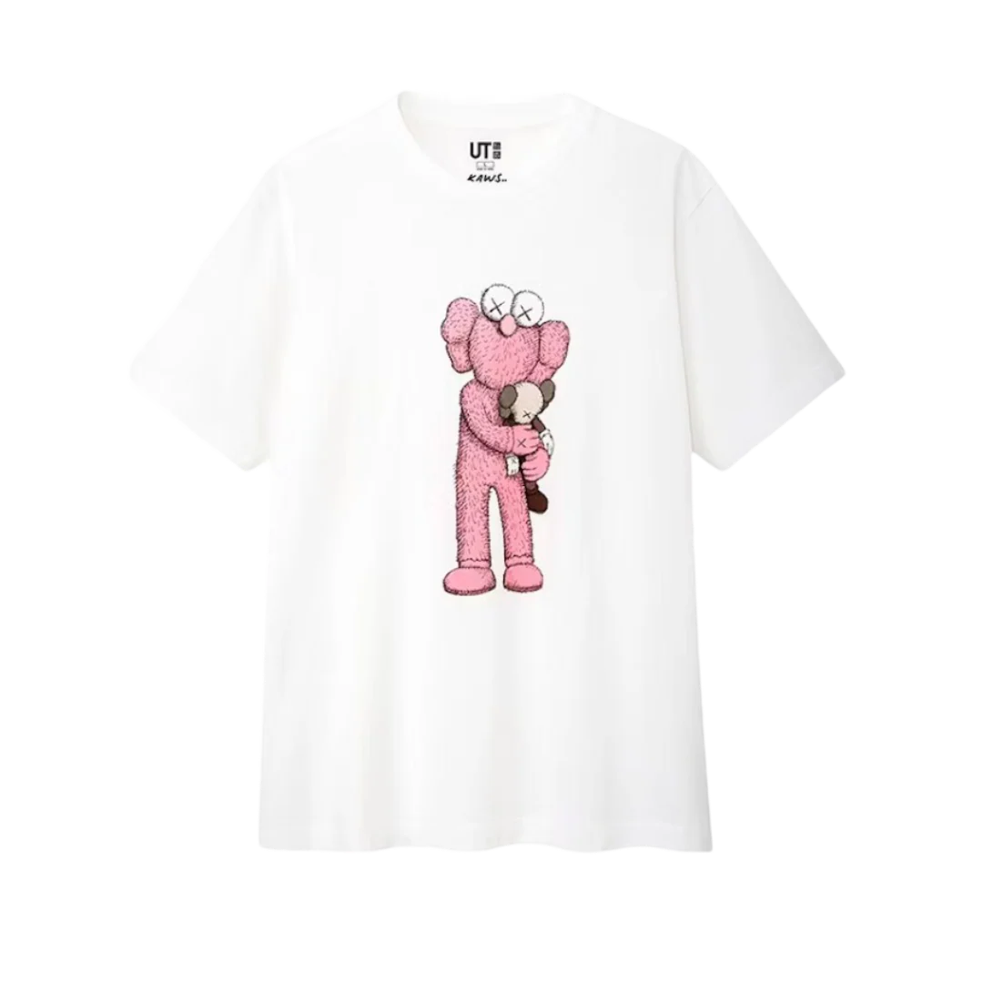Kaws x Uniqlo Pink BFF Tee White