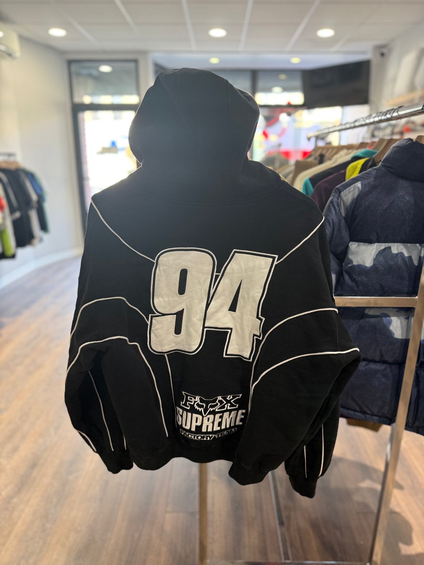 Supreme Fox Racing Zip Up Hoodie Black