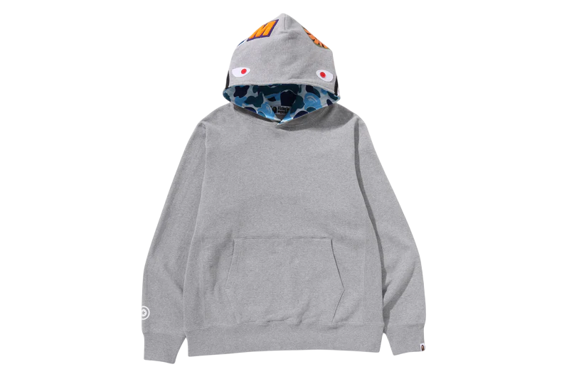 BAPE ABC Camo Shark Pullover Hoodie Grey