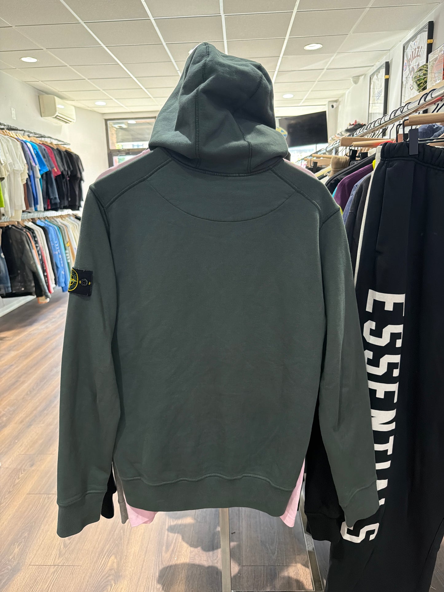 Stone Island Zip Up Hoodie Forest Green