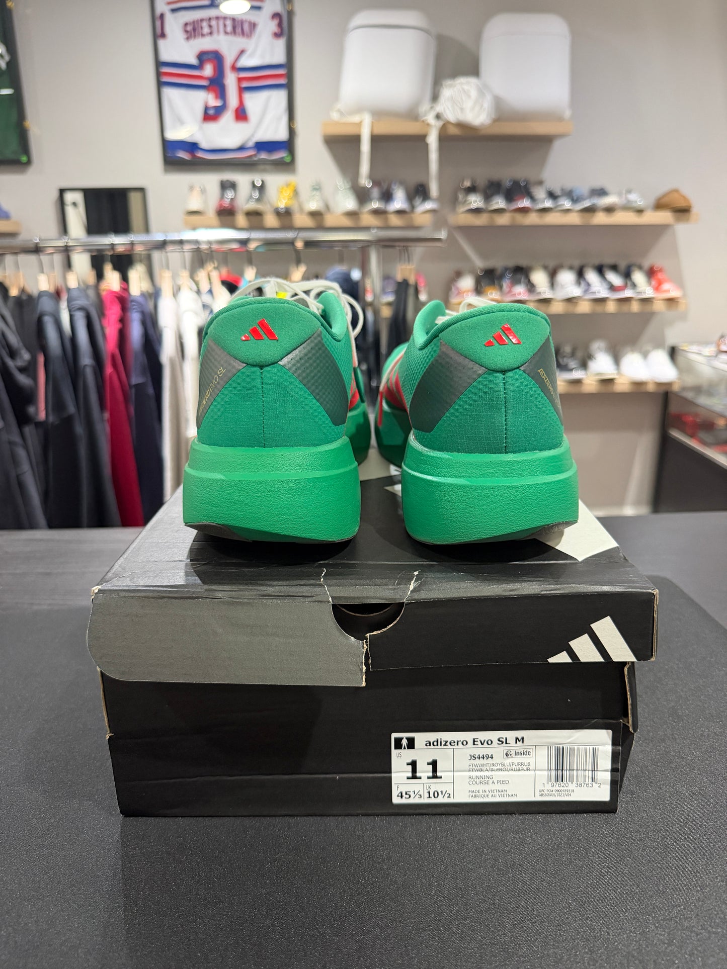 Adizero Evo SL Court Green/ Lucid Red