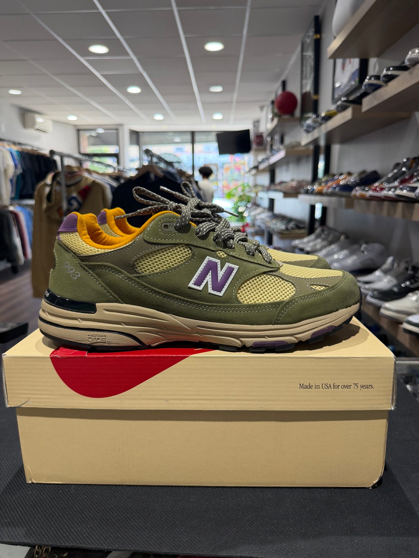 New Balance 993 MiUSA Teddy Santis Olive Leaf Maize