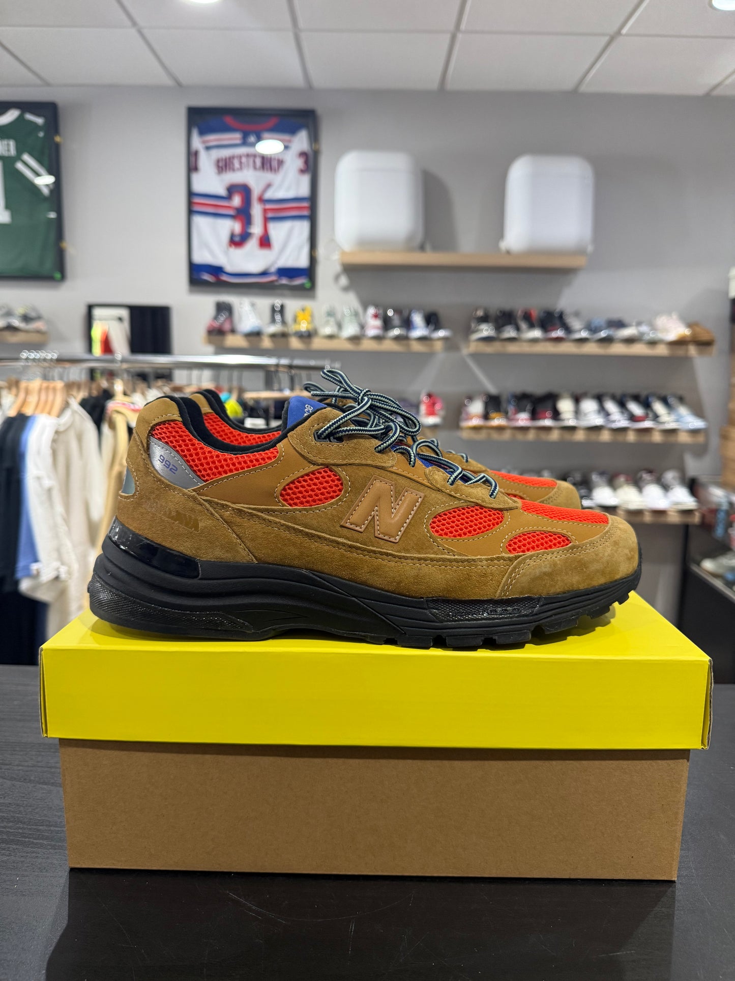 Action Bronson x New Balance 992 Made in USA Tan Orange Blue