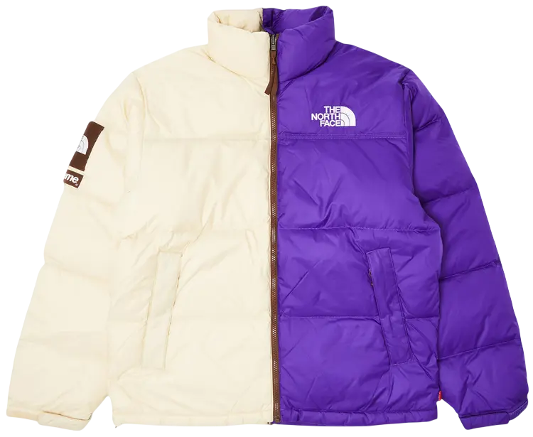 Supreme TNF Split Nuptse Jacket Tan