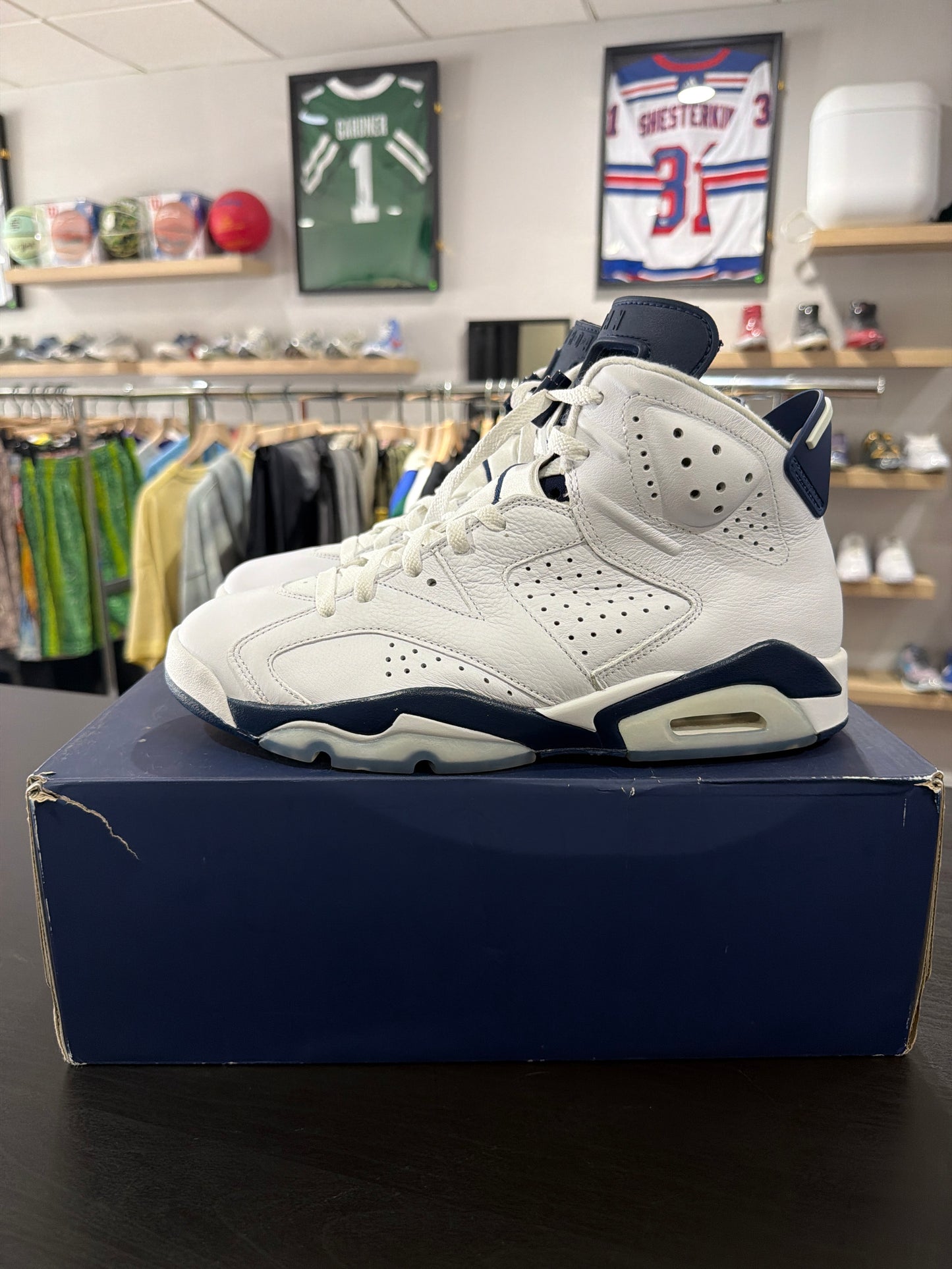 Jordan 6 White Midnight Navy