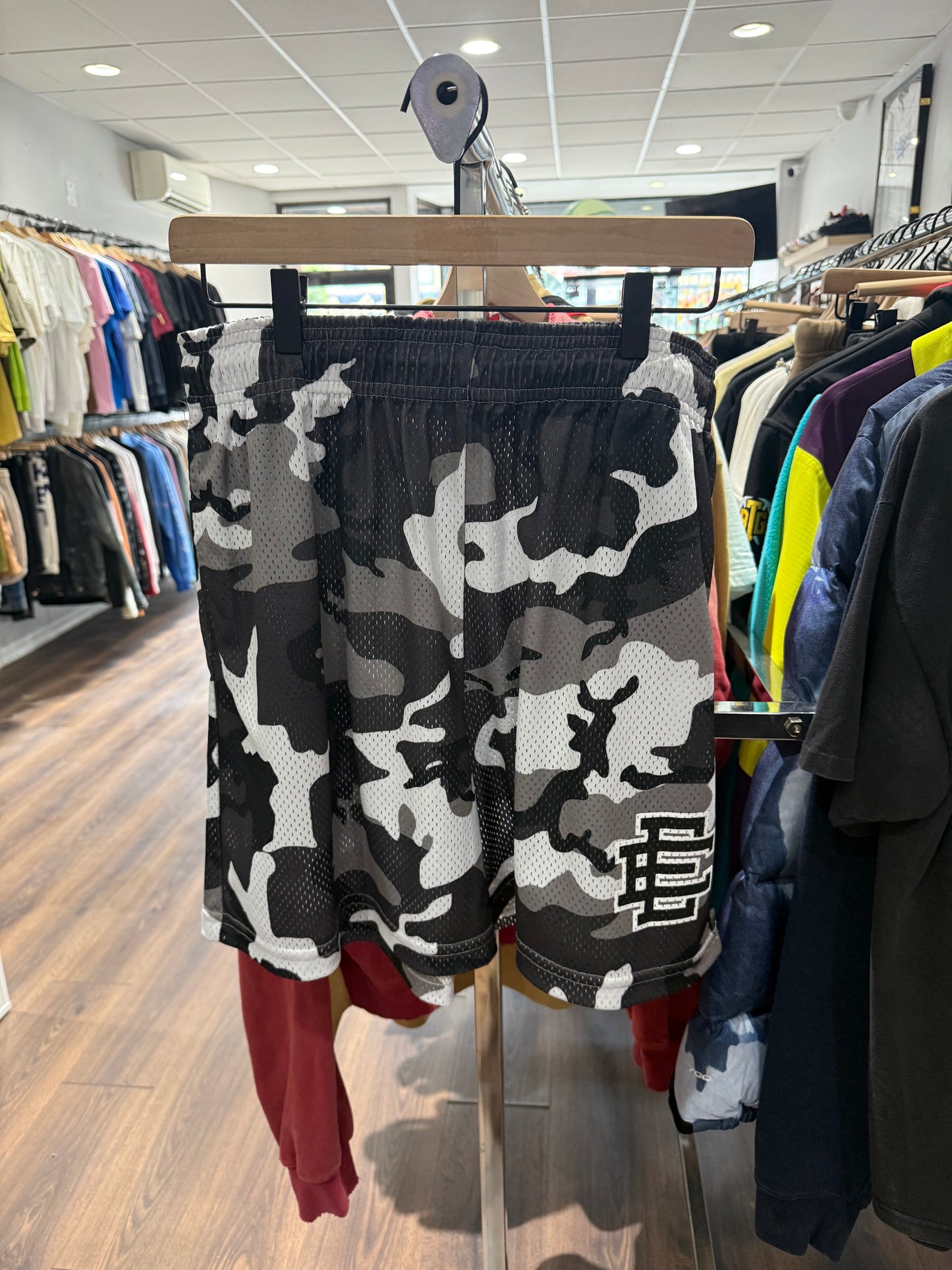 EE White/Black Camo Shorts