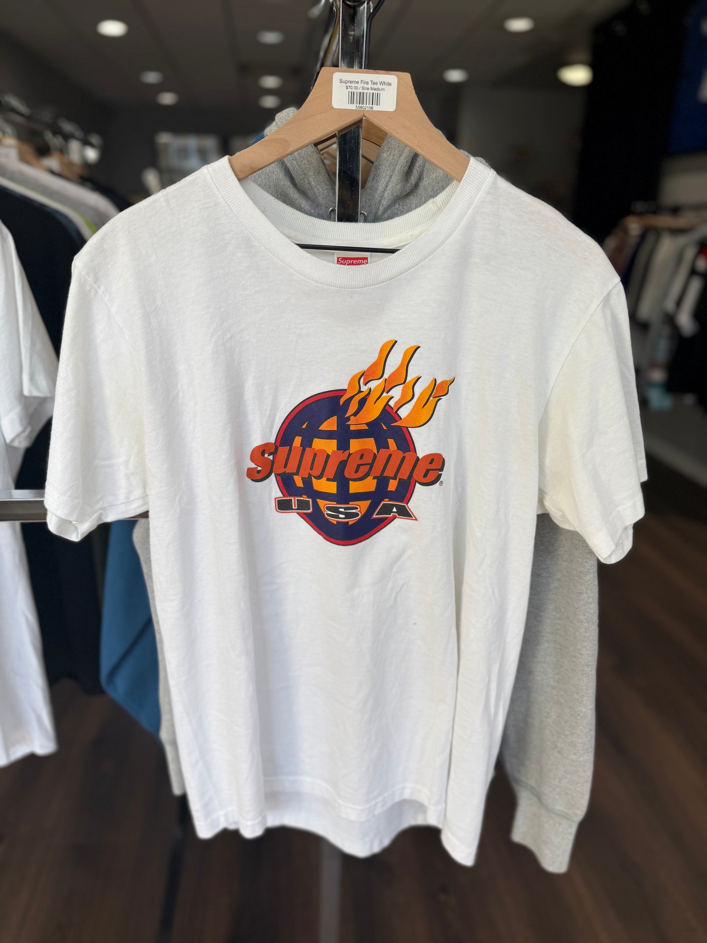 Supreme Fire Tee White