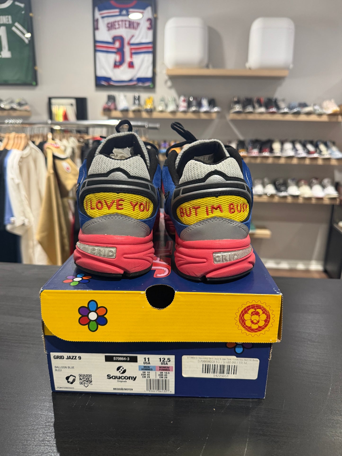 Jae Tips x Saucony Grid Jazz 9  'I Love You But I’m Busy'