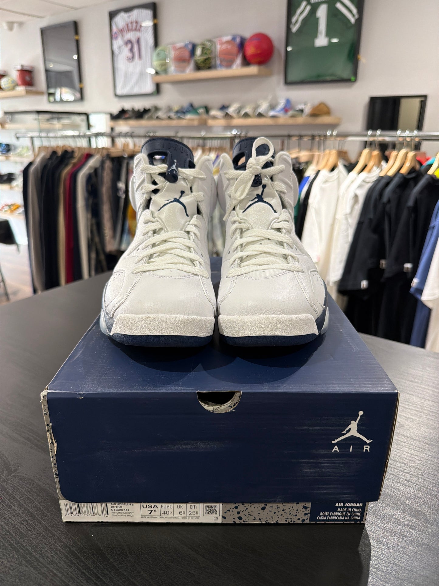 Jordan 6 White Midnight Navy