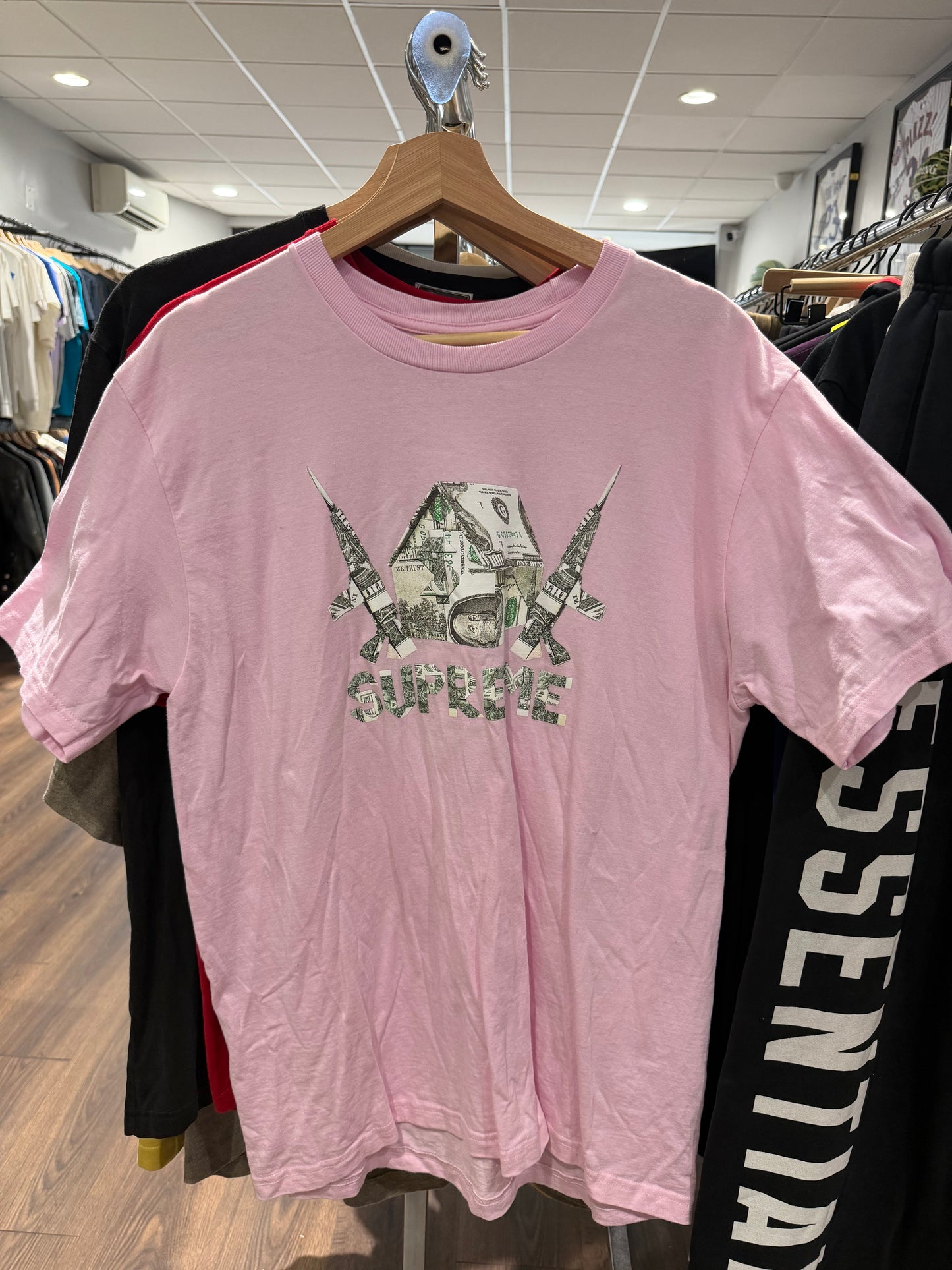 Supreme Money Gun Tee Pink