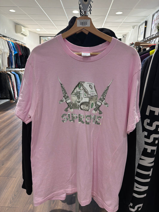 Supreme Money Gun Tee Pink