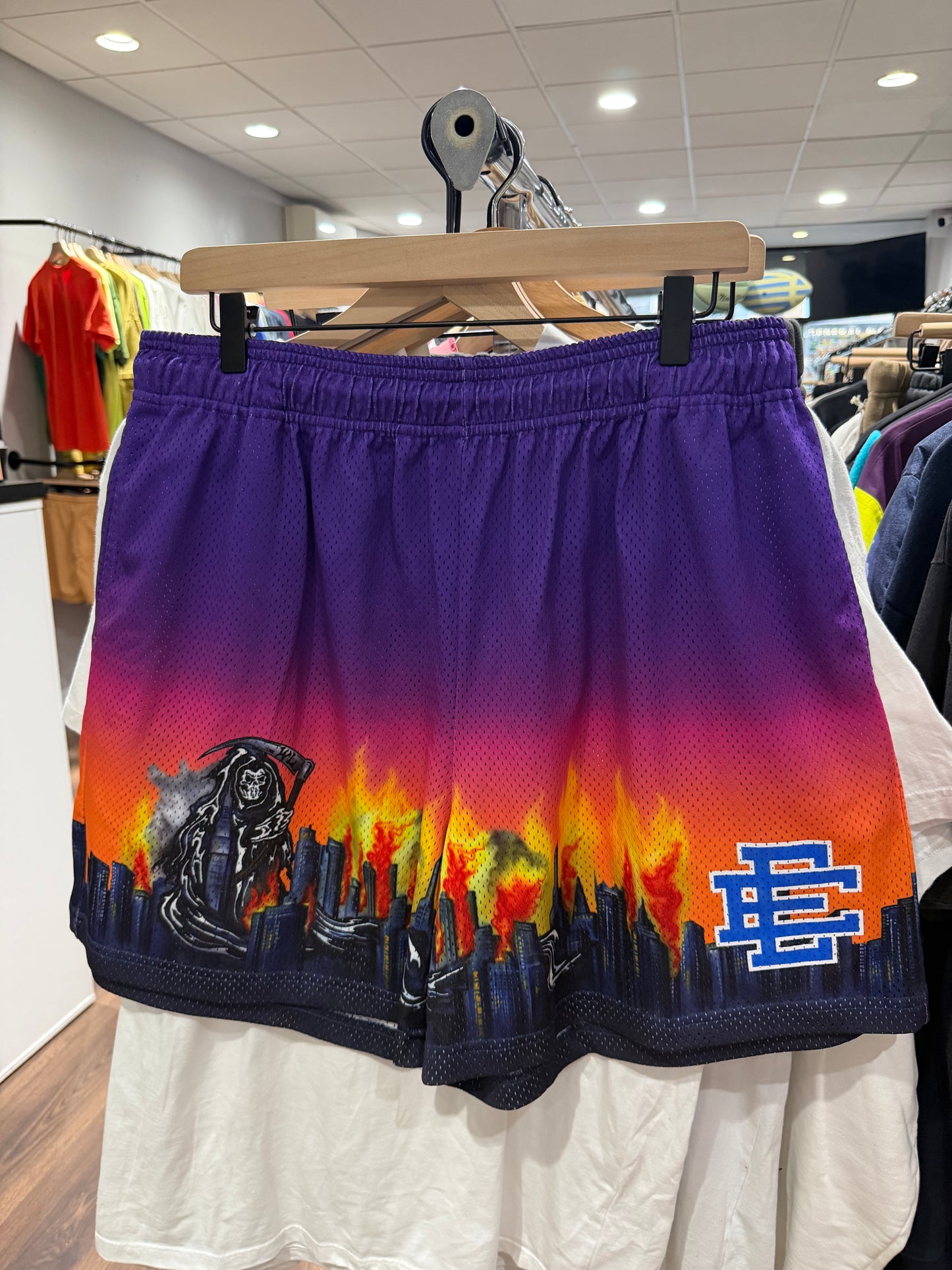 Eric Emanuel x Warren Lottas Shorts Purple Skyline