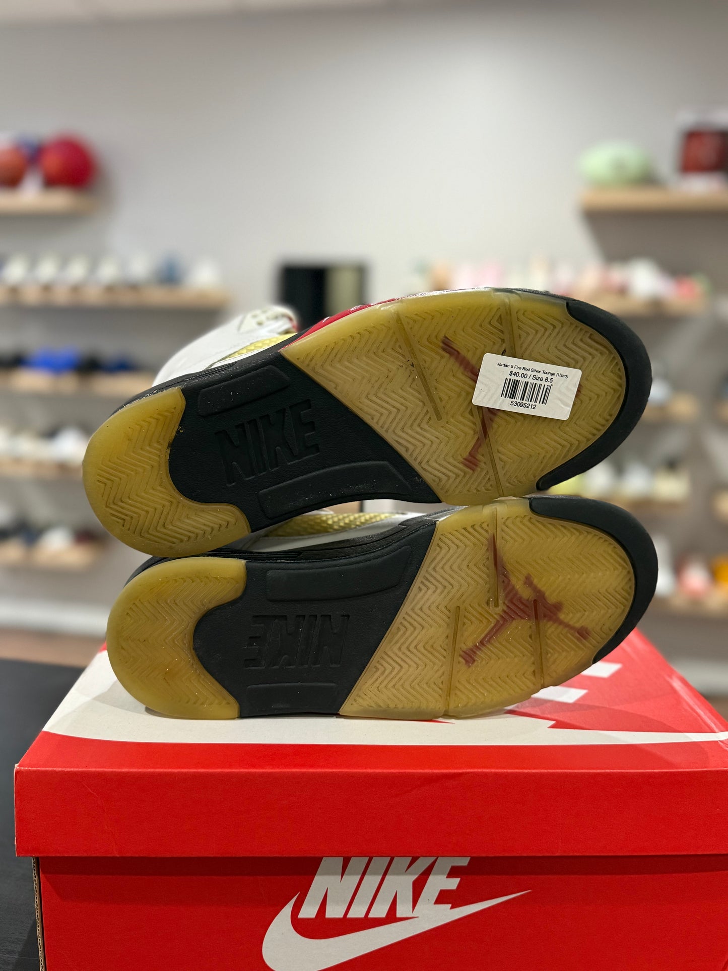 Jordan 5 Fire Red Silver Tounge (Used)