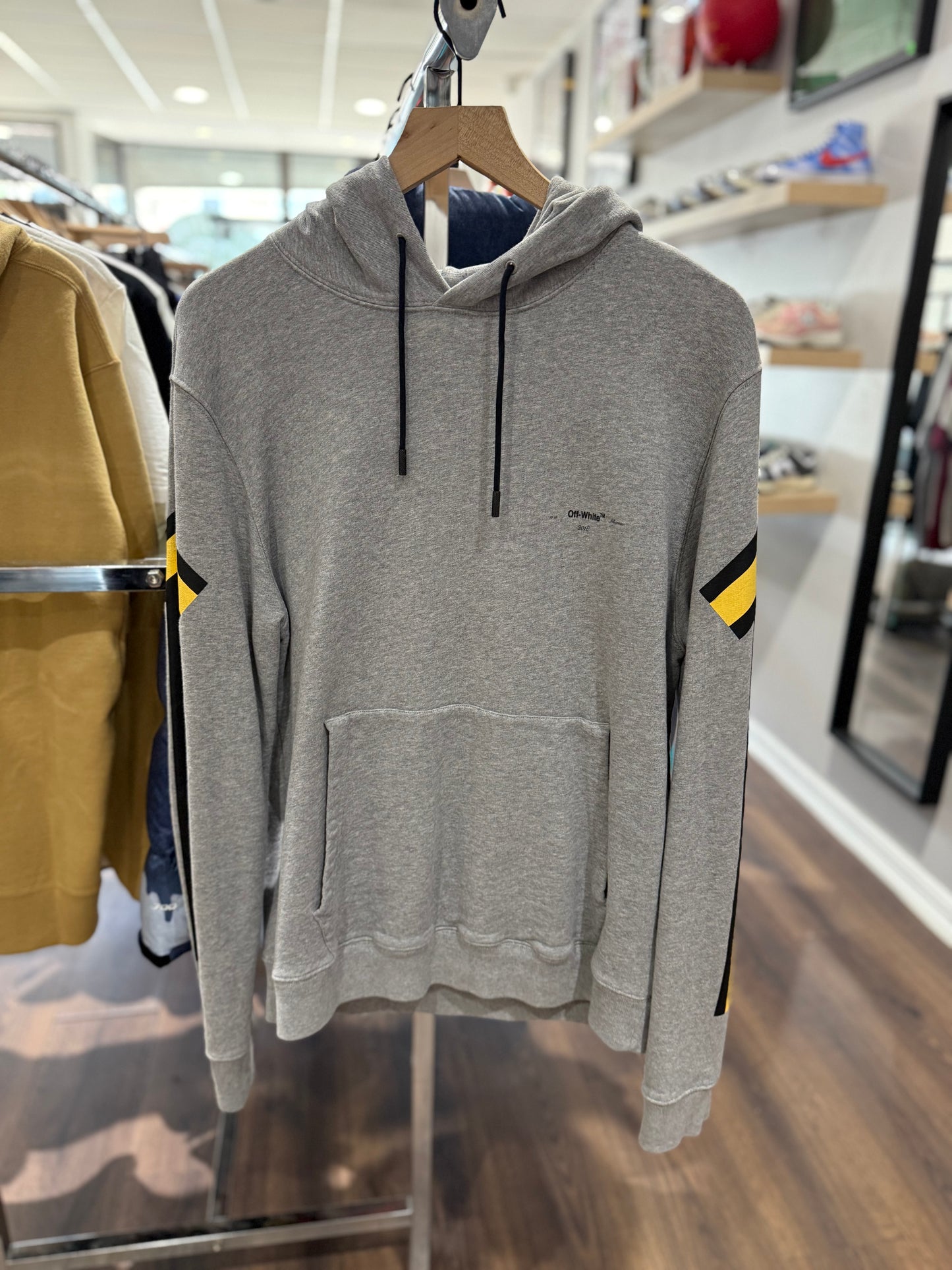 Off-White c/o Virgil Abloh FW18 Arrows Hoodie Grey