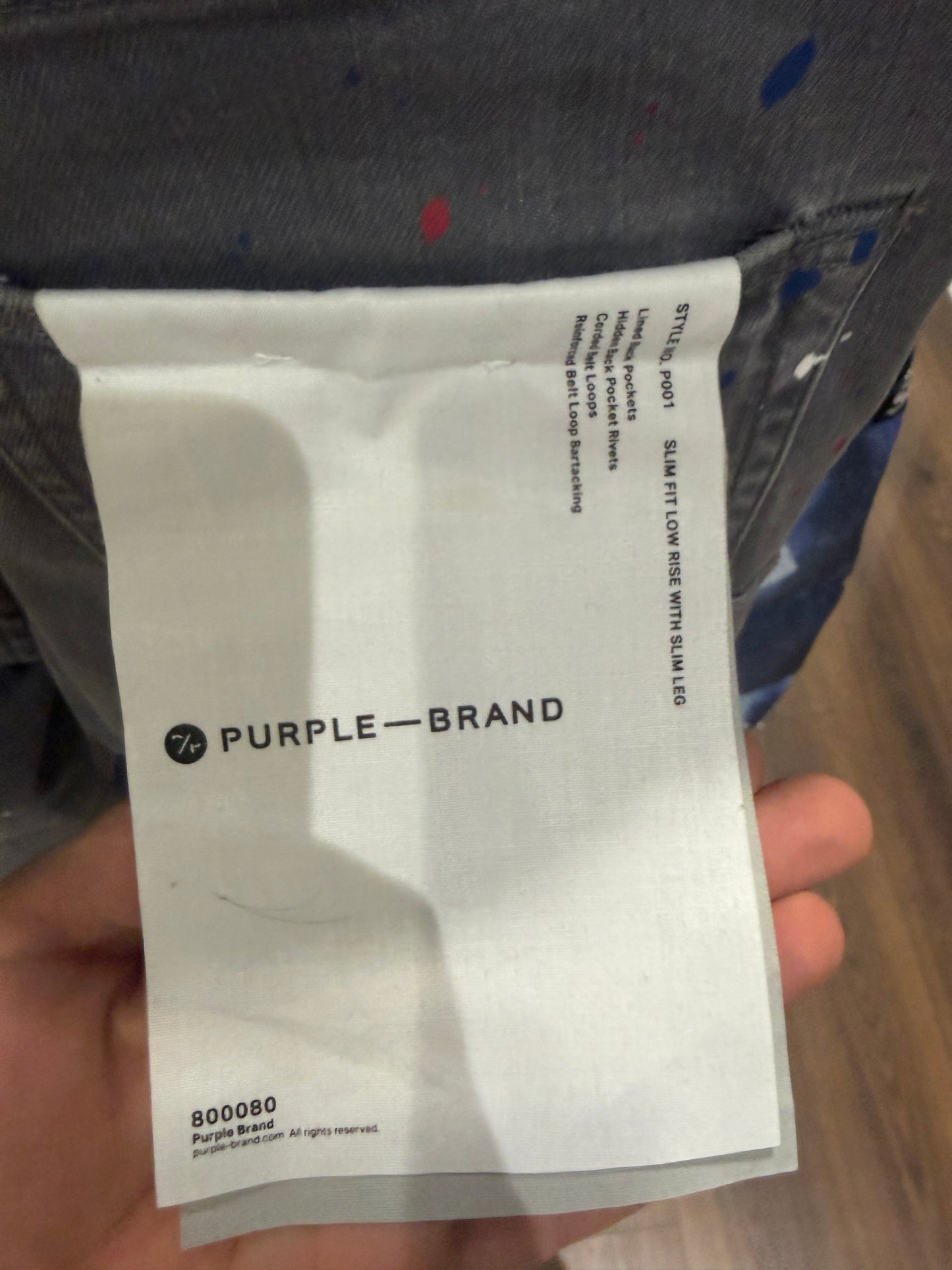 Purple Gray Paint Splatter Denim Jeans