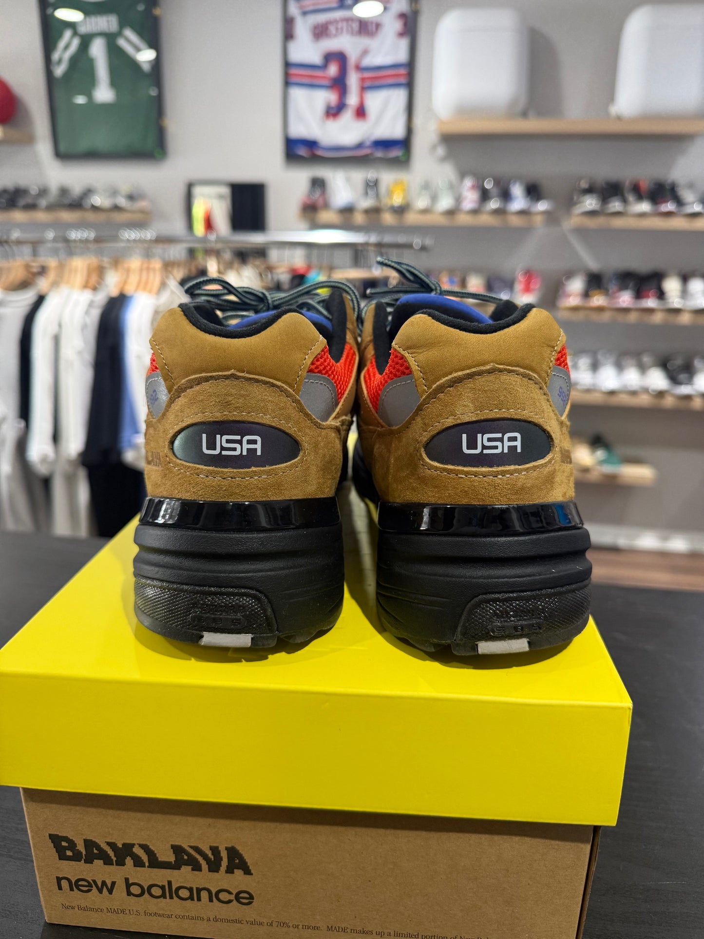 Action Bronson x New Balance 992 Made in USA Tan Orange Blue
