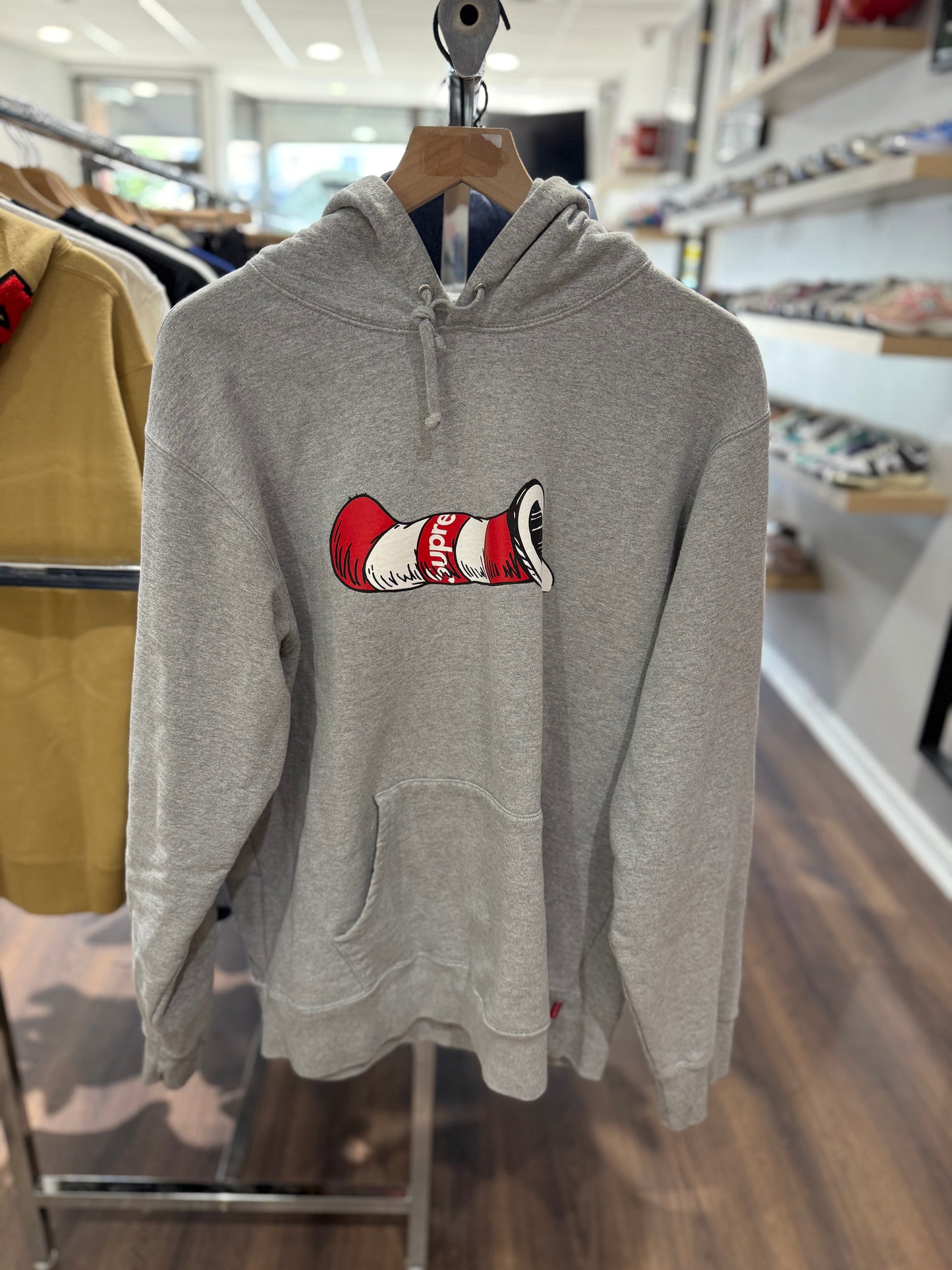 Supreme x Dr. Seuss Cat in the Hat Hooded Sweatshirt Heather Grey