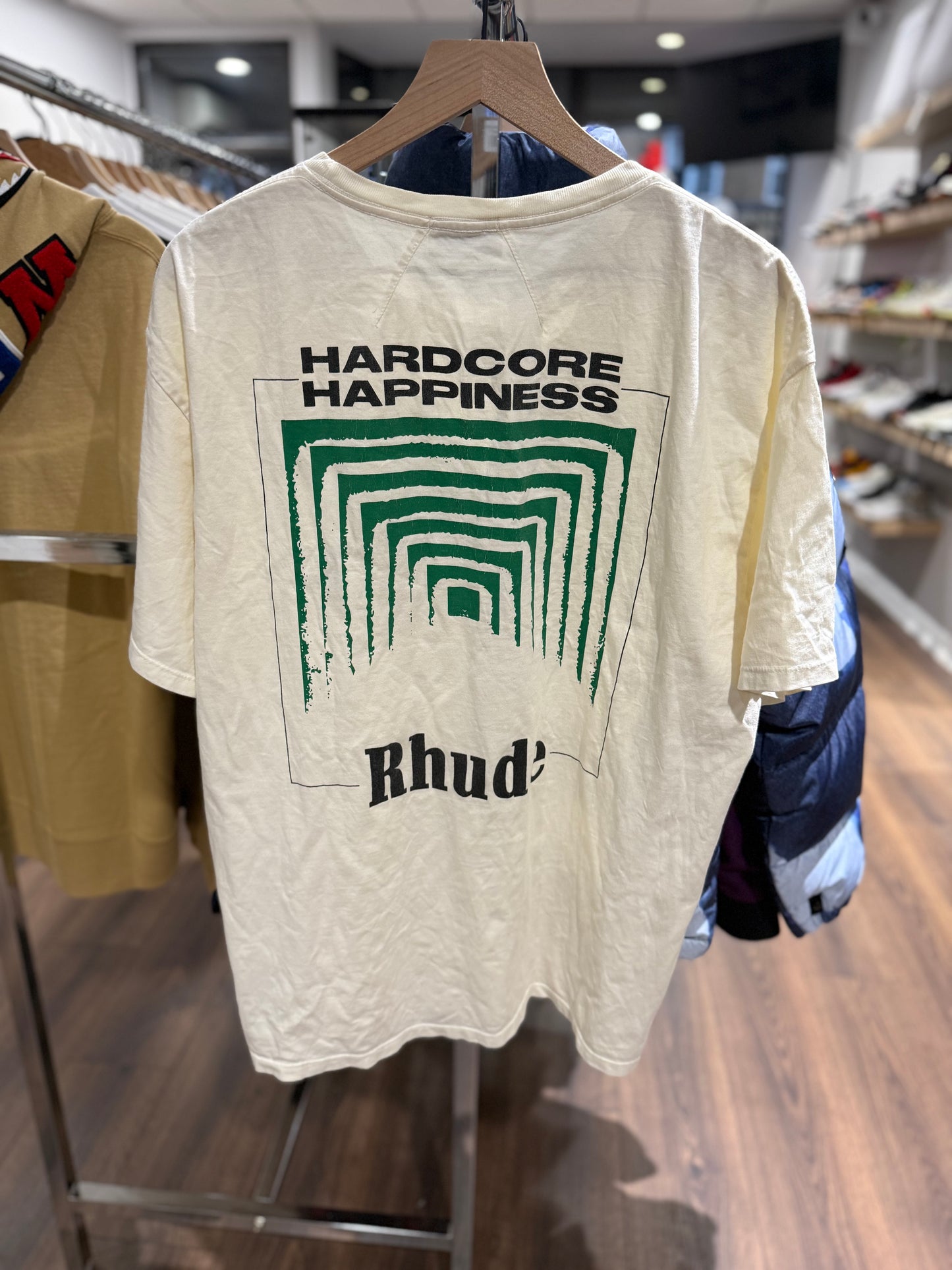 Rhude Hardcore Happiness Tee Off White