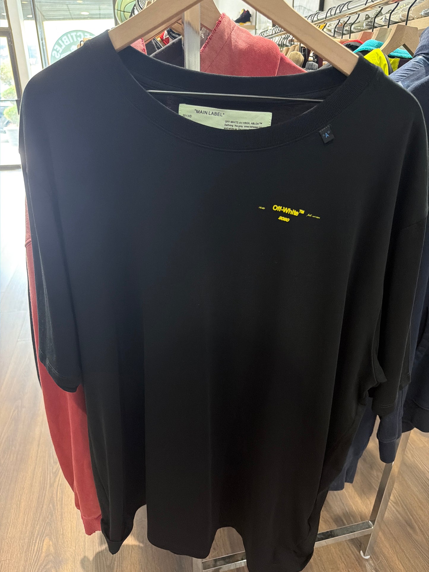 Off-White Yellow Brushstroke Tee Black