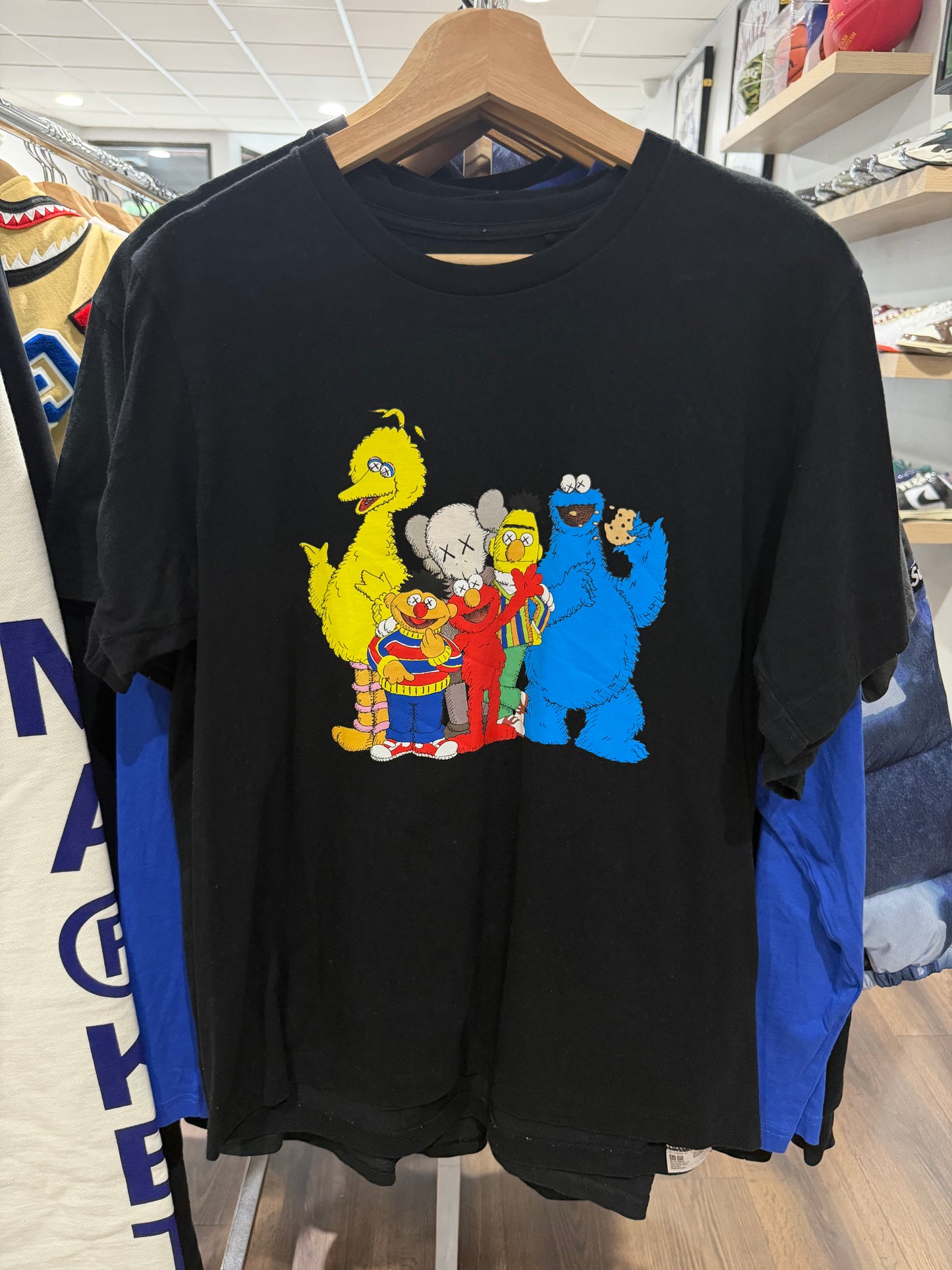 Kaws Uniqlo Sesame Street Tee Black