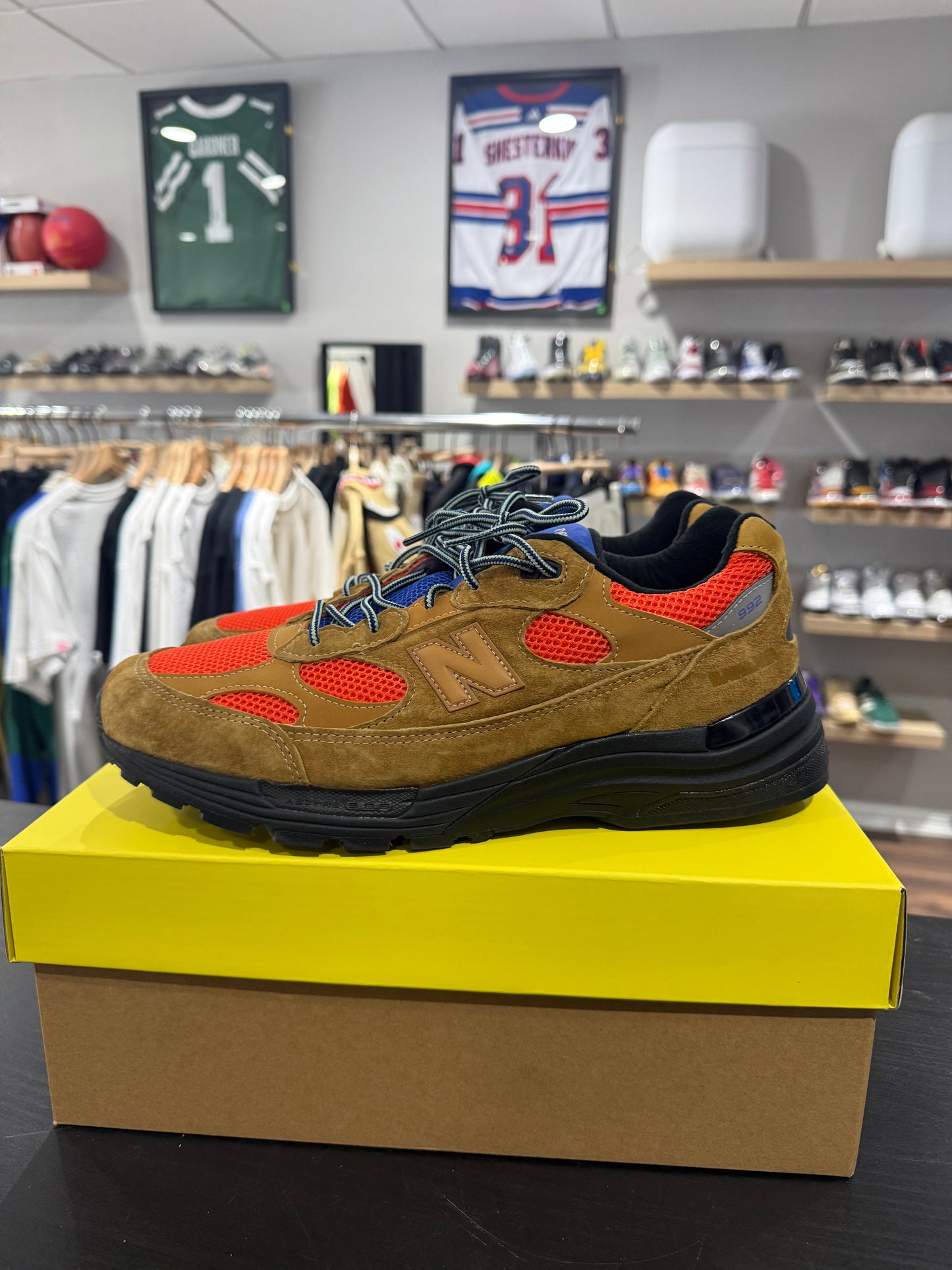 Action Bronson x New Balance 992 Made in USA Tan Orange Blue