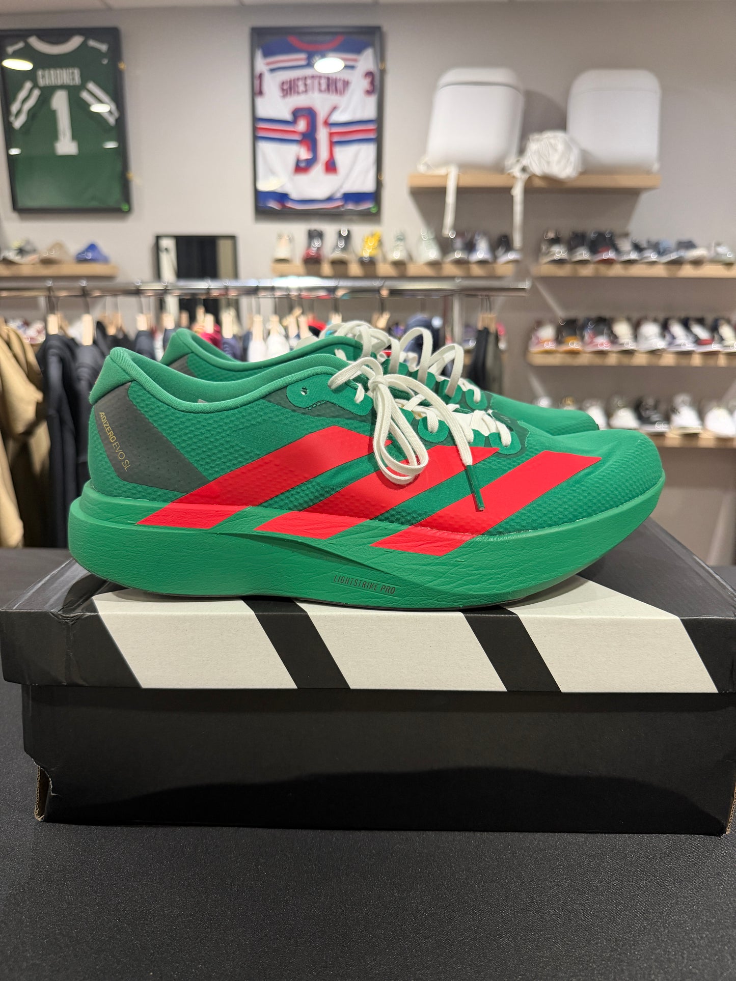 Adizero Evo SL Court Green/ Lucid Red