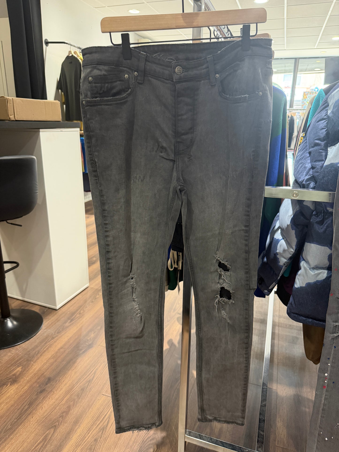 Ksubi Ripped Denim Jeans Gray