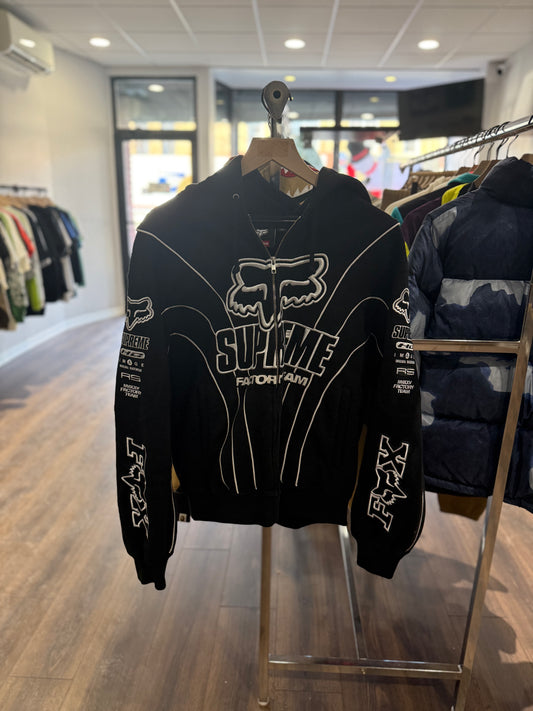 Supreme Fox Racing Zip Up Hoodie Black