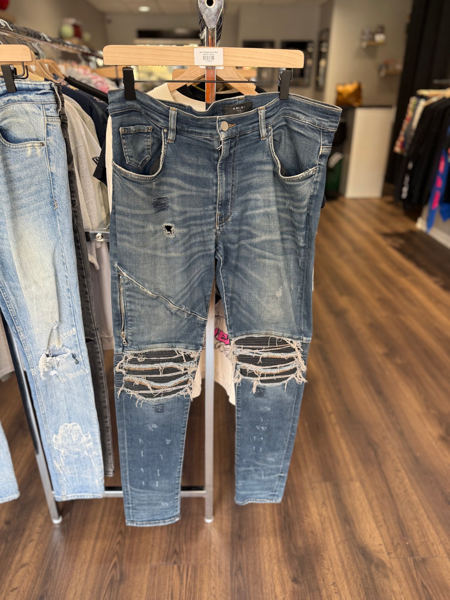 Amiri Ribbed Jeans Blue