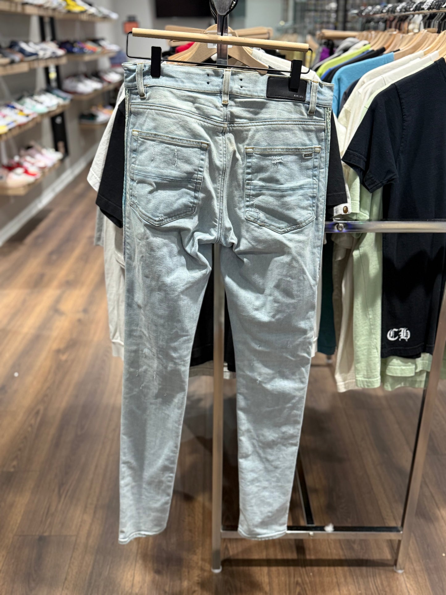 Amiri Blue Denim Zipper Jeans