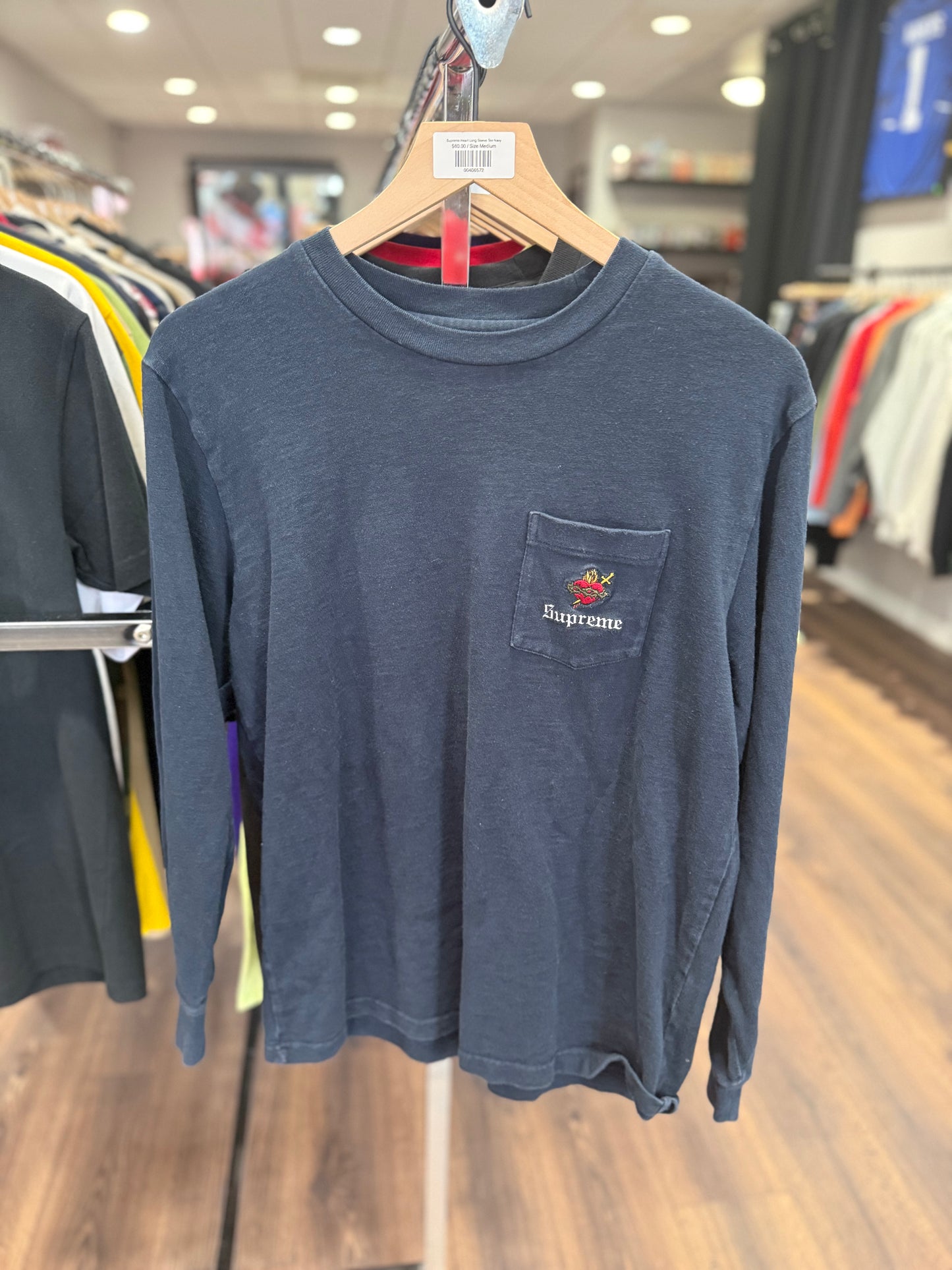Supreme Heart Long Sleeve Tee Navy