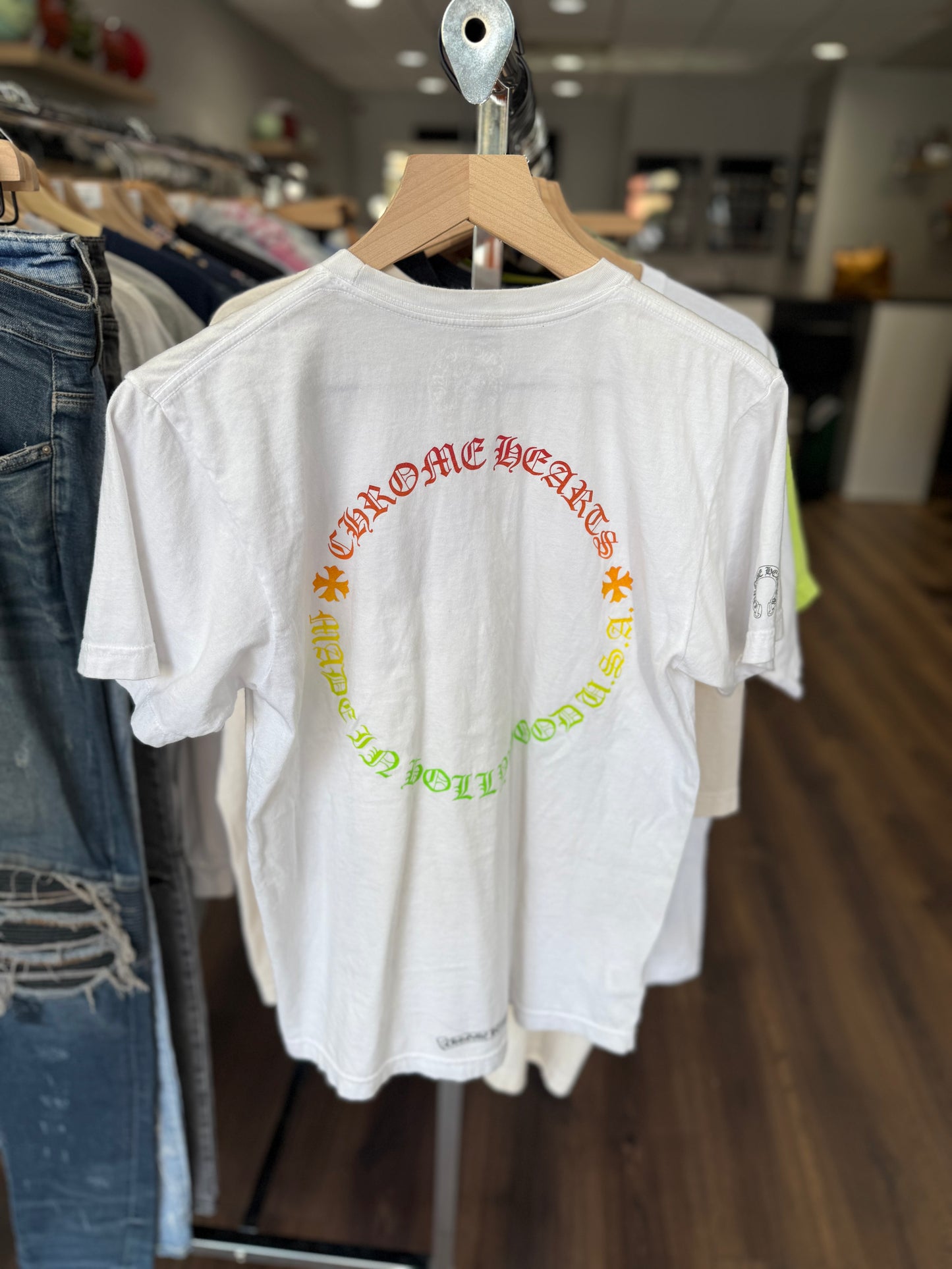 Chrome Hearts Rainbow Horseshoe Tee White