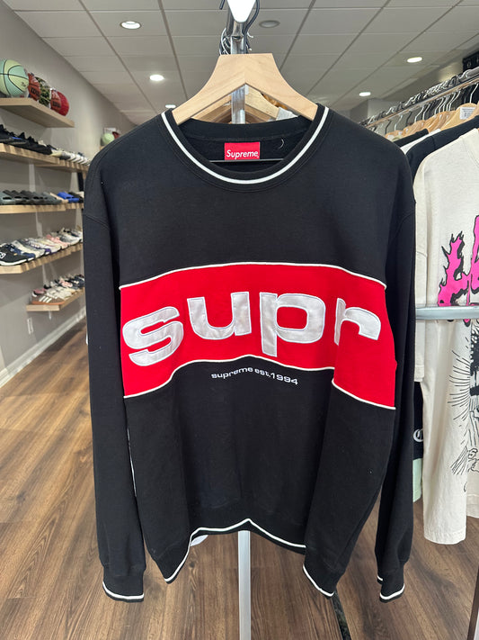 Supreme Piping Crewneck Black (FW19)