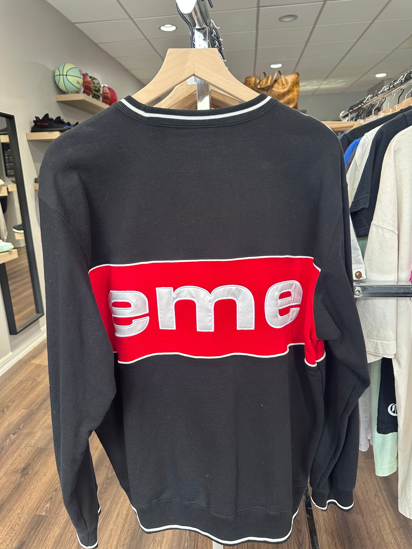 Supreme Piping Crewneck Black (FW19)