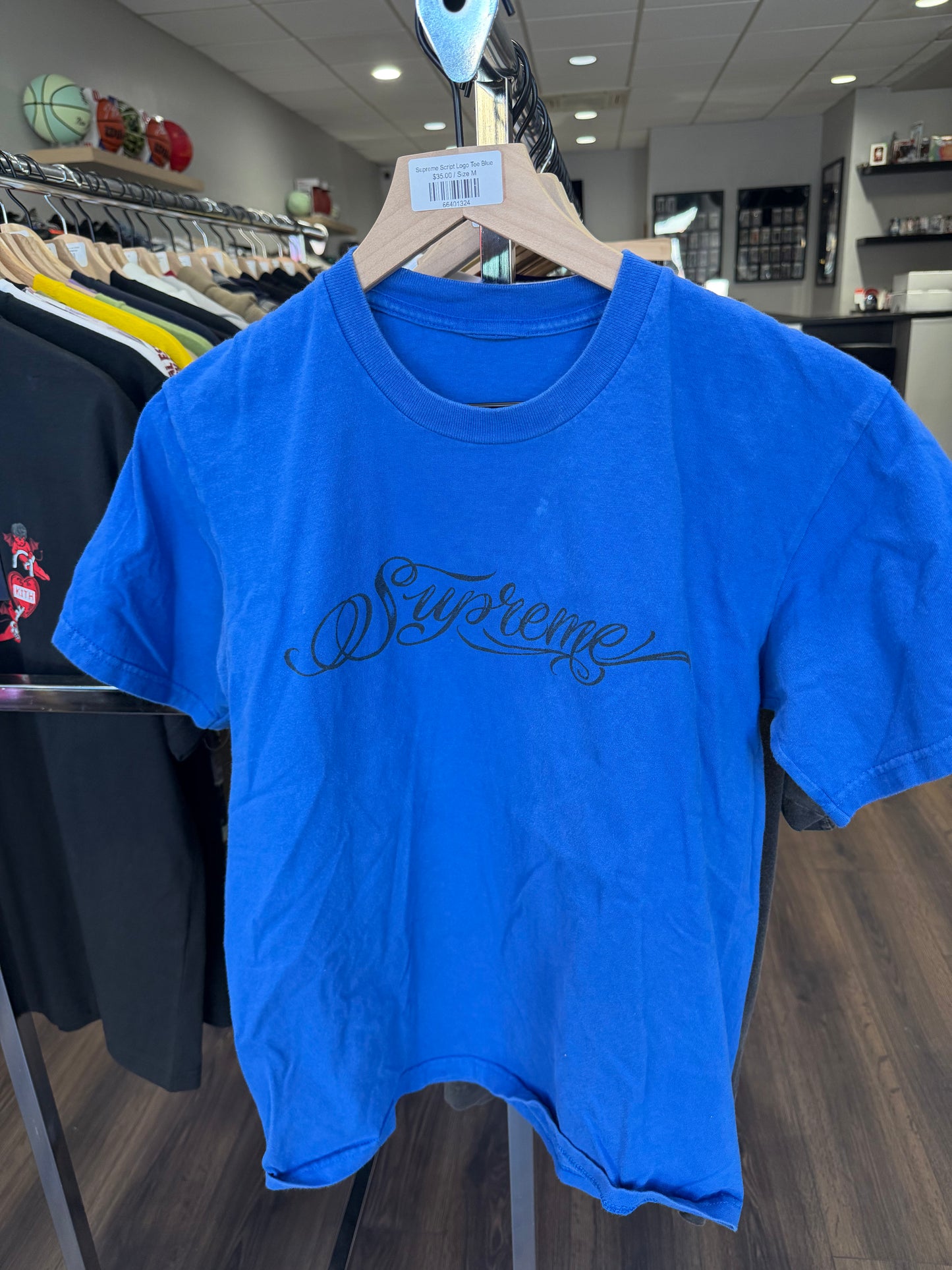 Supreme Script Logo Tee Blue
